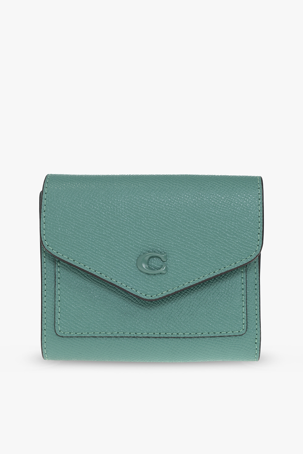 Coach Snap Bifold Wallet Leather shops Ocean Blue